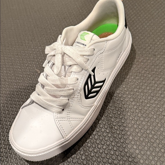Cariuma White and Black Leather Athletic Shoes - Picture 3 of 6